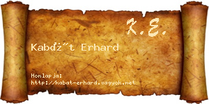 Kabát Erhard névjegykártya